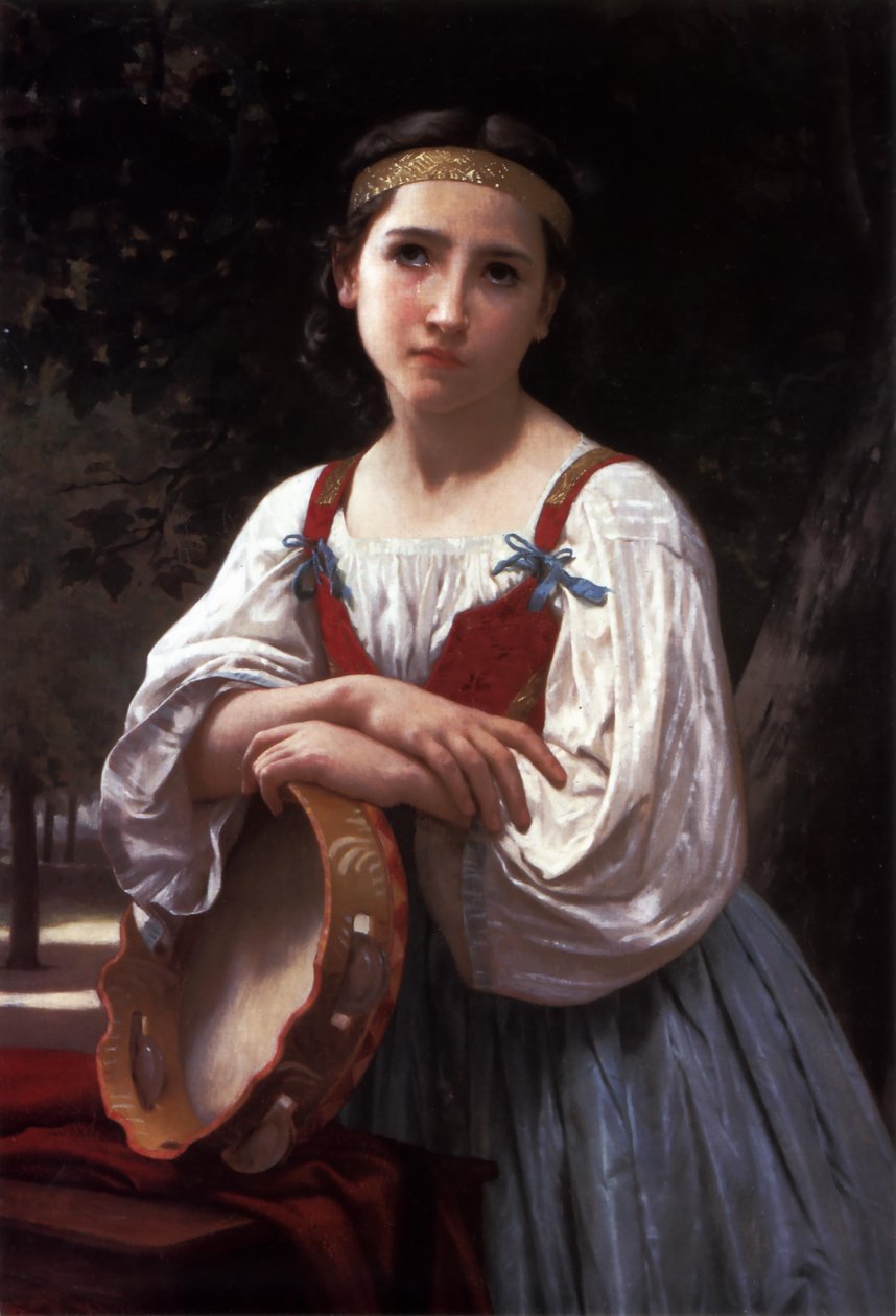 Zigeunermädchen mit einer Baskentrommel von William Adolphe Bouguereau