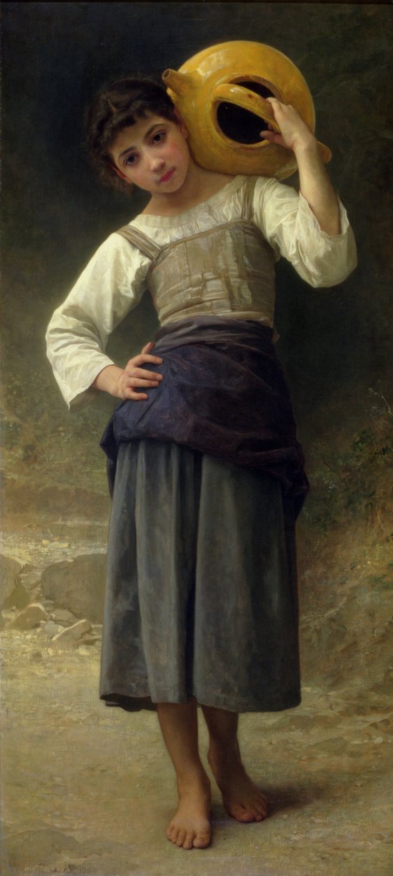 Das Wasser-Mädchen (Junges Mädchen auf dem Weg zur Quelle), 1885 von William Adolphe Bouguereau