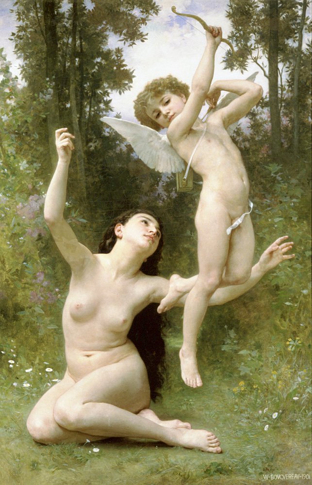 Die Liebe fliegt davon von William Adolphe Bouguereau