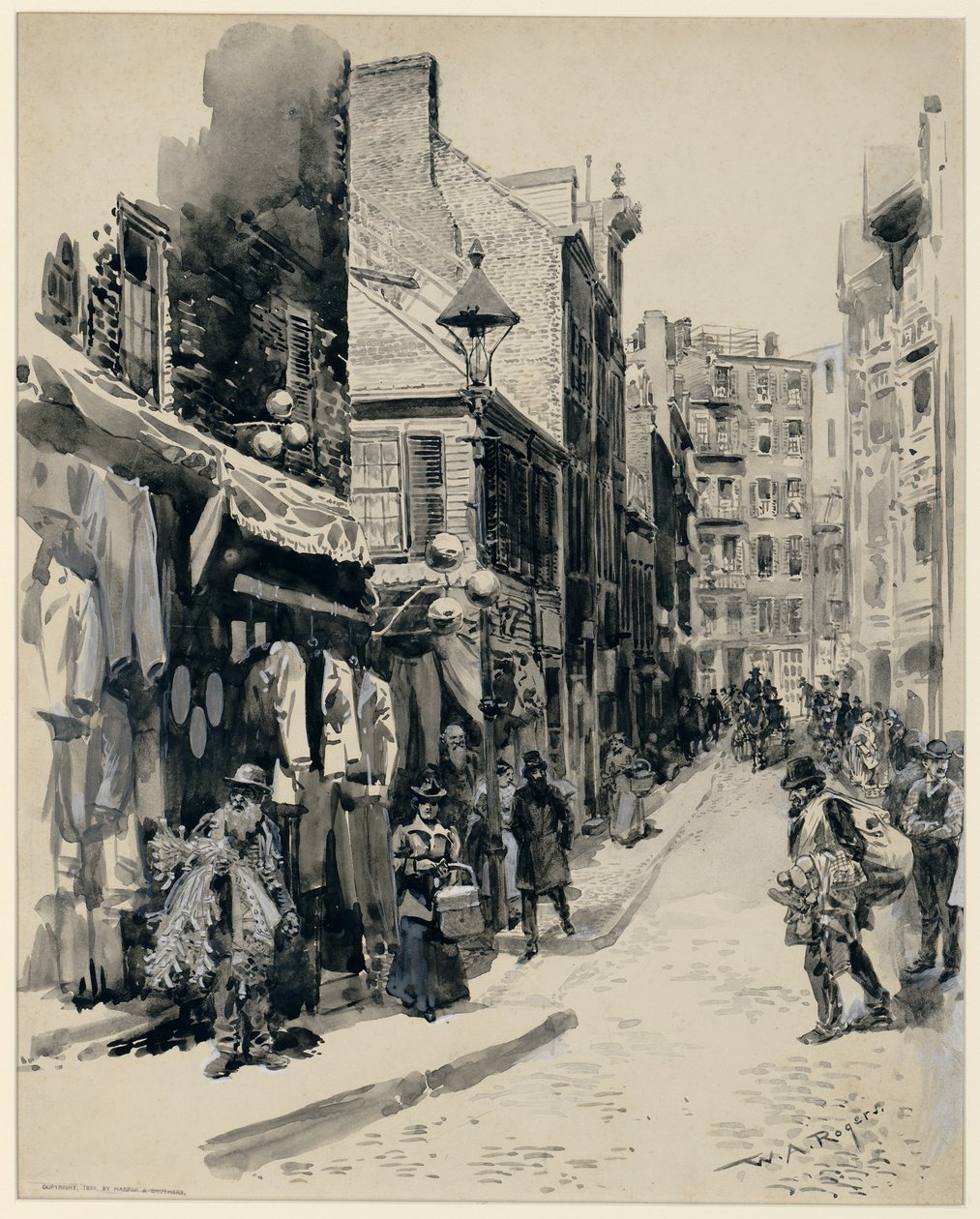 Das jüdische Viertel, Boston, veröffentlicht 1899 von William Allen Rogers