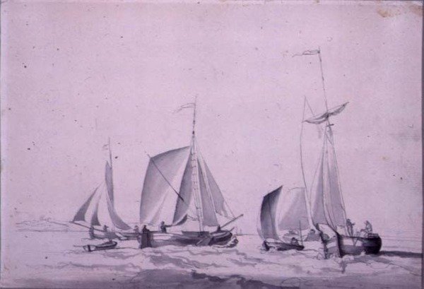 Meereslandschaft mit Schiffen von William Anderson