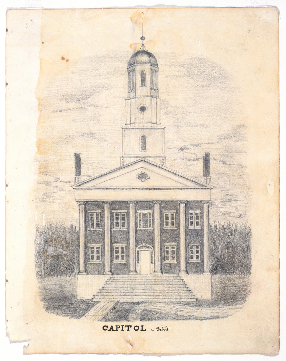 Kapitol in Detroit im Jahr 1837, ca. 1837 von William Asa Raymond