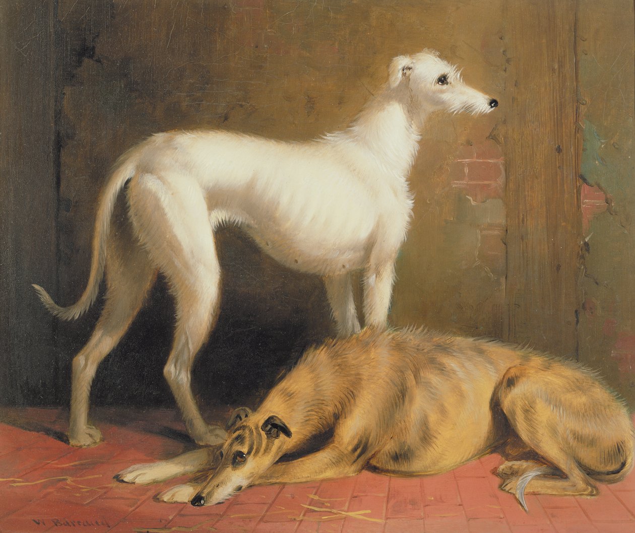 Hirschhunde in einem Innenraum von William Barraud