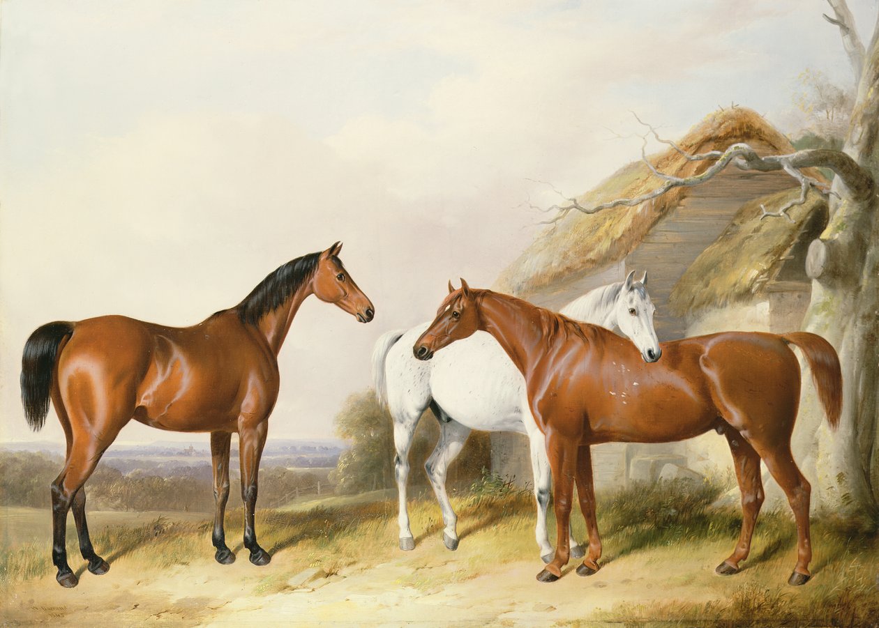 Vor dem Stall, 1845 von William Barraud