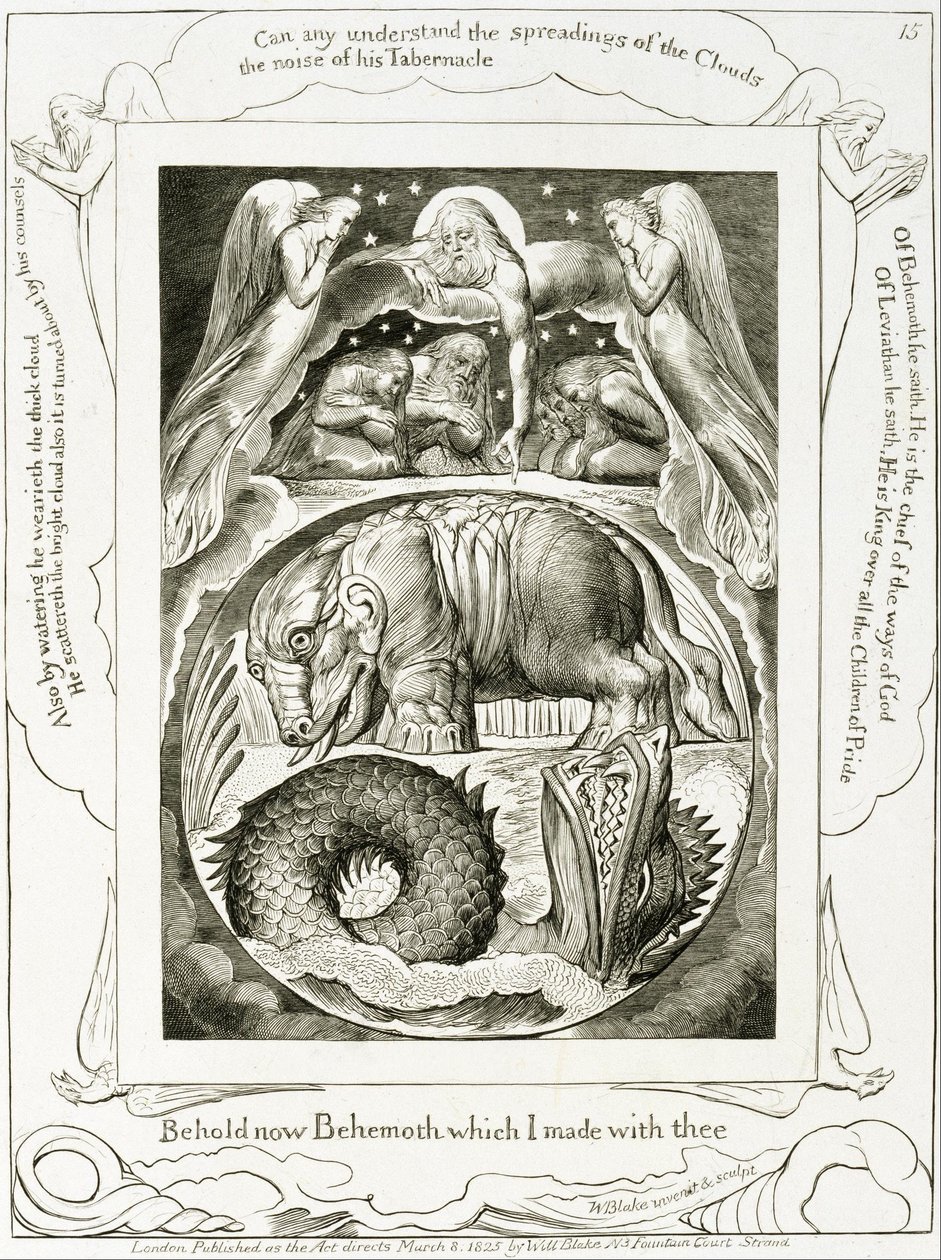 Behemoth und Leviathan von William Blake