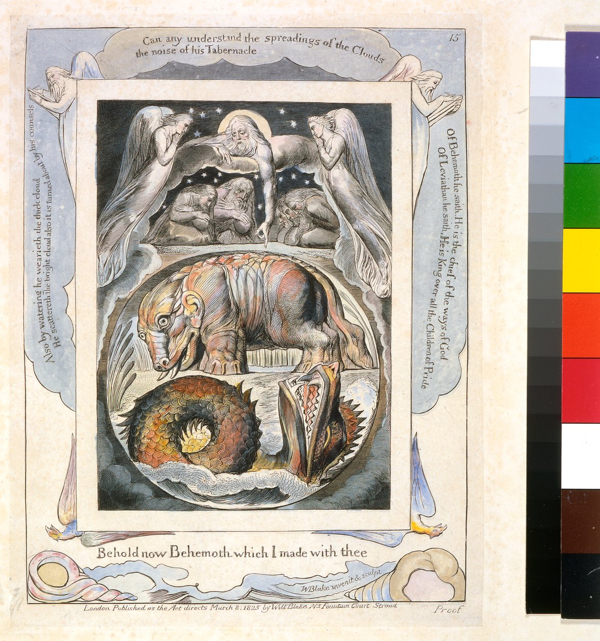 Behemoth und Leviathan aus dem Buch Hiob (pl.15), ca. 1793 von William Blake