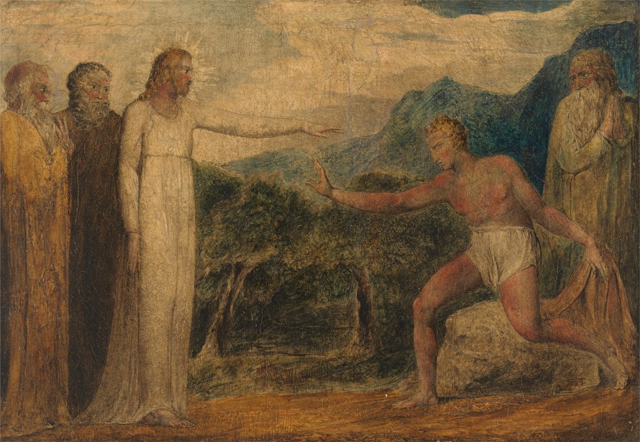 Christus gibt Bartimäus das Augenlicht zurück von William Blake