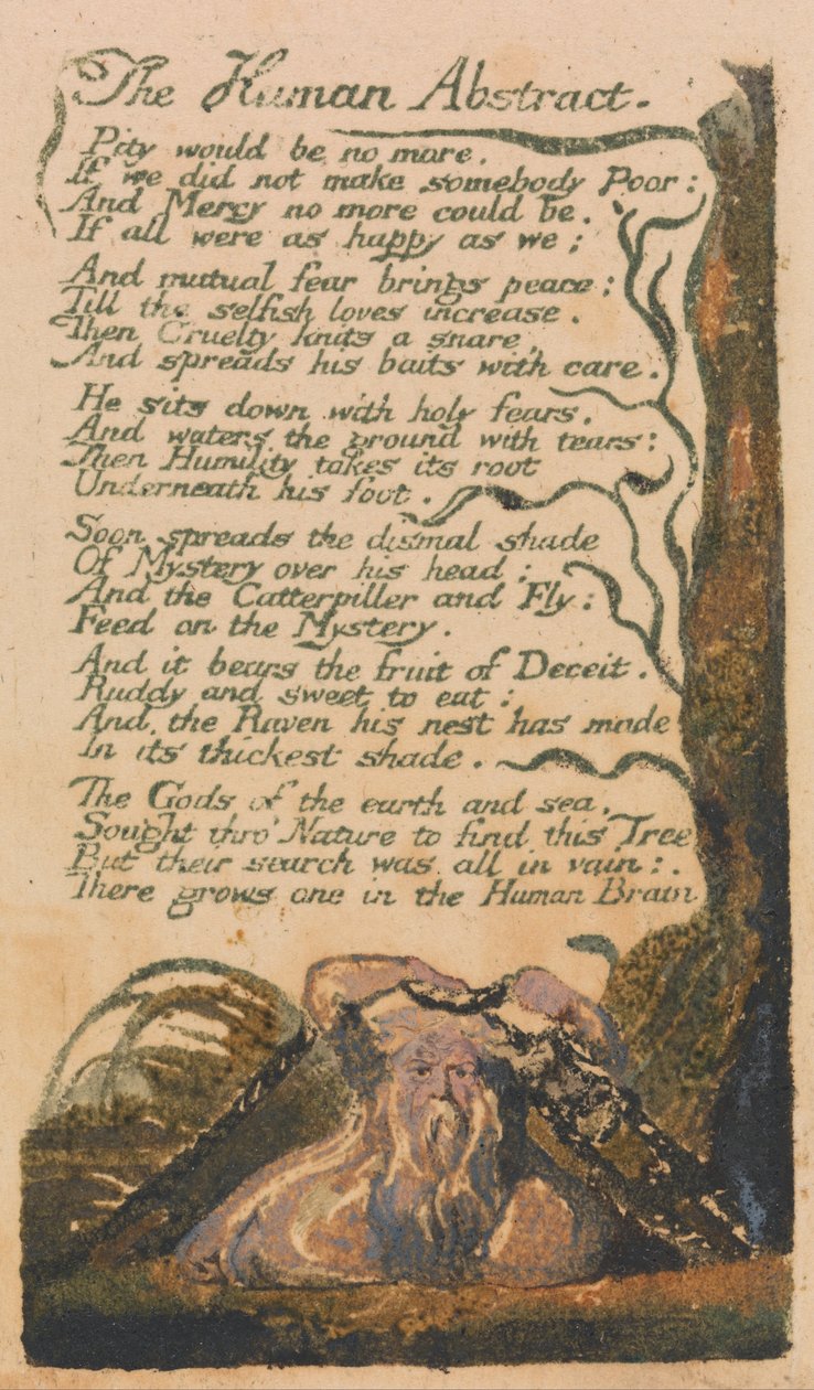 Lieder der Unschuld und der Erfahrung, Platte 46, Der menschliche Abstrakt (Bentley 47) von William Blake