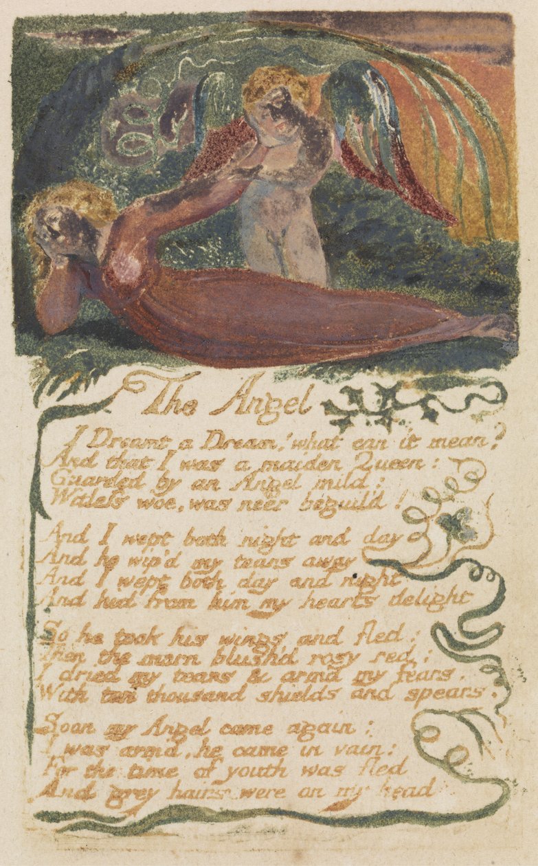 Der Engel, Tafel 39 aus Songs of Experience von William Blake