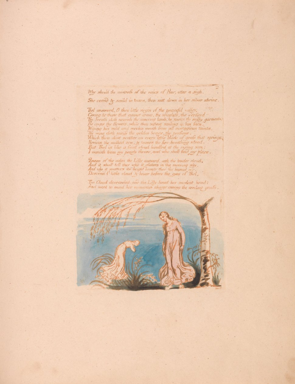 Das Buch Thel, Tafel 4, Warum sollte die Herrin . . . . von William Blake