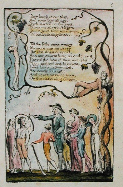 Das Echoing Green, Platte 2 (Bentley 7) aus Songs of Innocence and of Experience, ca. 1789-94 von William Blake