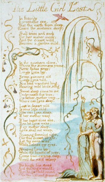 Das verlorene kleine Mädchen, Platte 5 aus Songs of Innocence, 1789 von William Blake