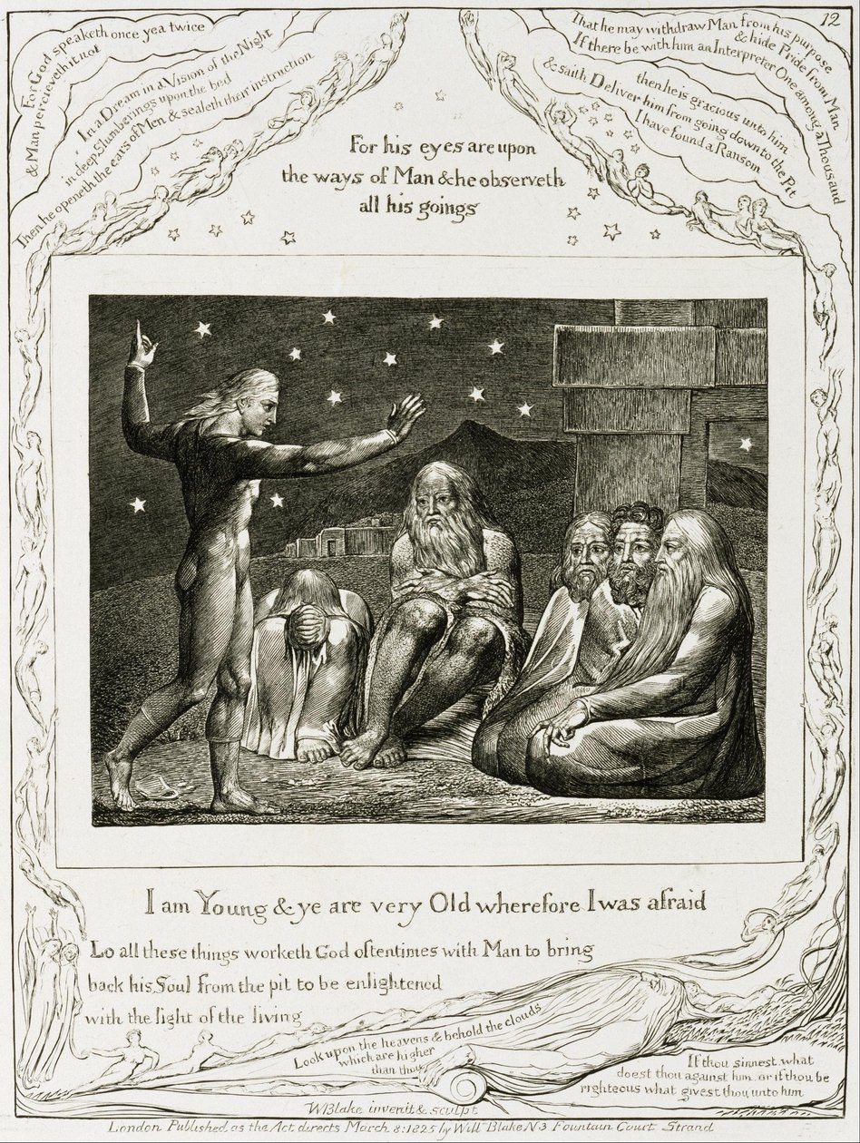 Die Rede von Elihu von William Blake