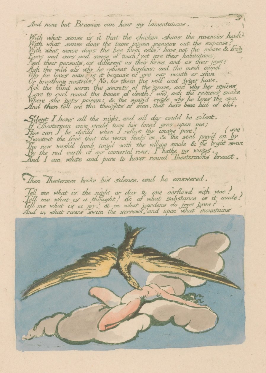 Visionen der Töchter Albions, Tafel 6, Und keiner außer Bromian . . . . von William Blake