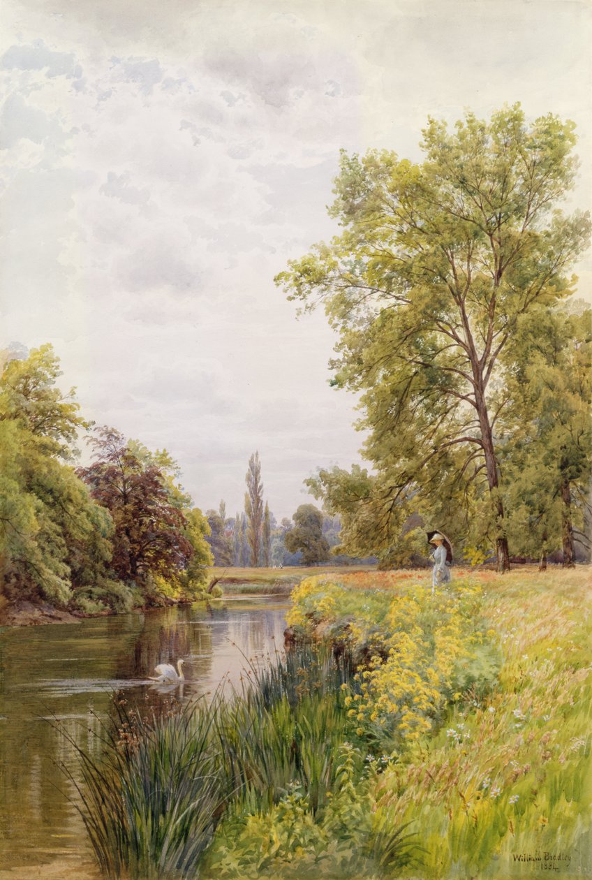 Die Themse bei Purley, 1884 von William Bradley
