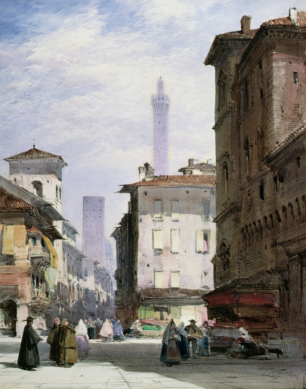 Schiefer Turm von Bologna von William Callow