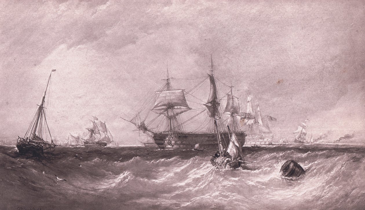 Kriegsschiffe in Portsmouth von Clarkson Frederick Stanfield