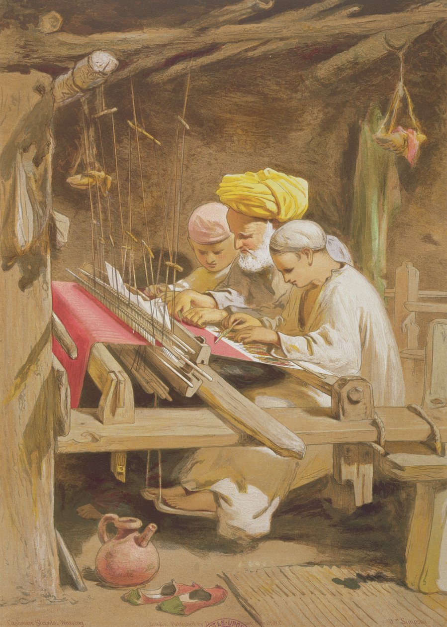 Kaschmir-Schals: Weben, 1863 von William Crimea Simpson