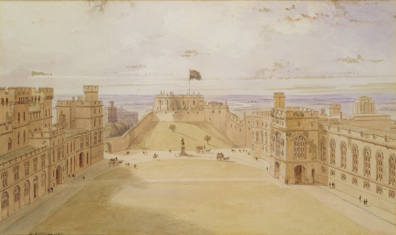 Schloss Windsor, der Innenhof, 1827 von William Daniell