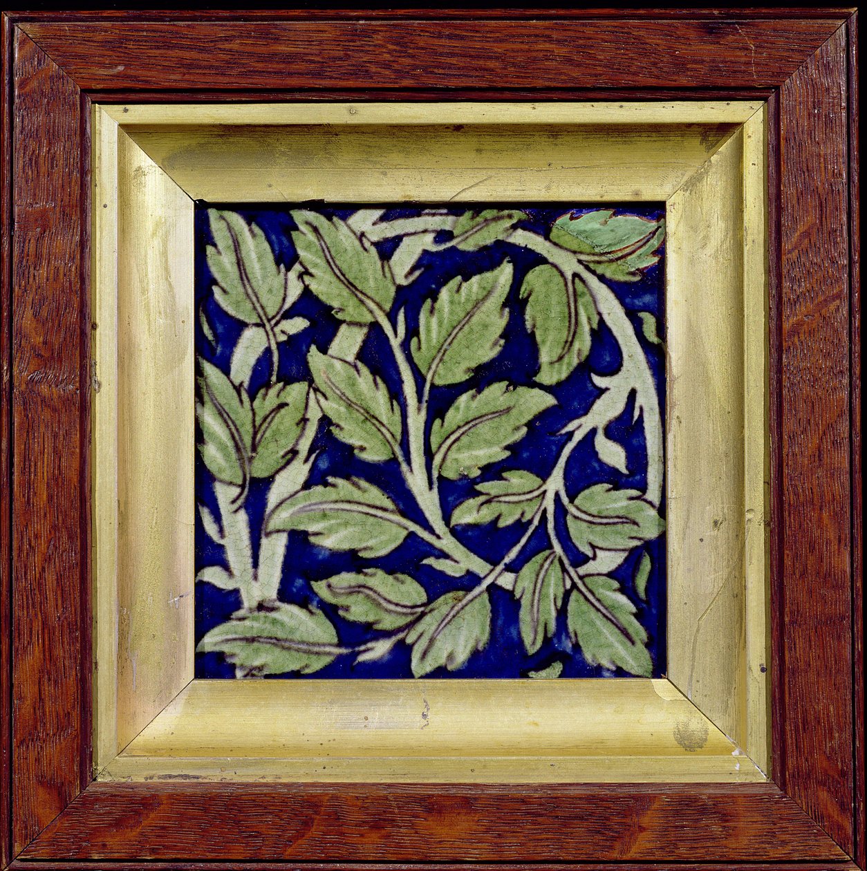 Fliese mit Blattmuster (Keramik) von William de Morgan