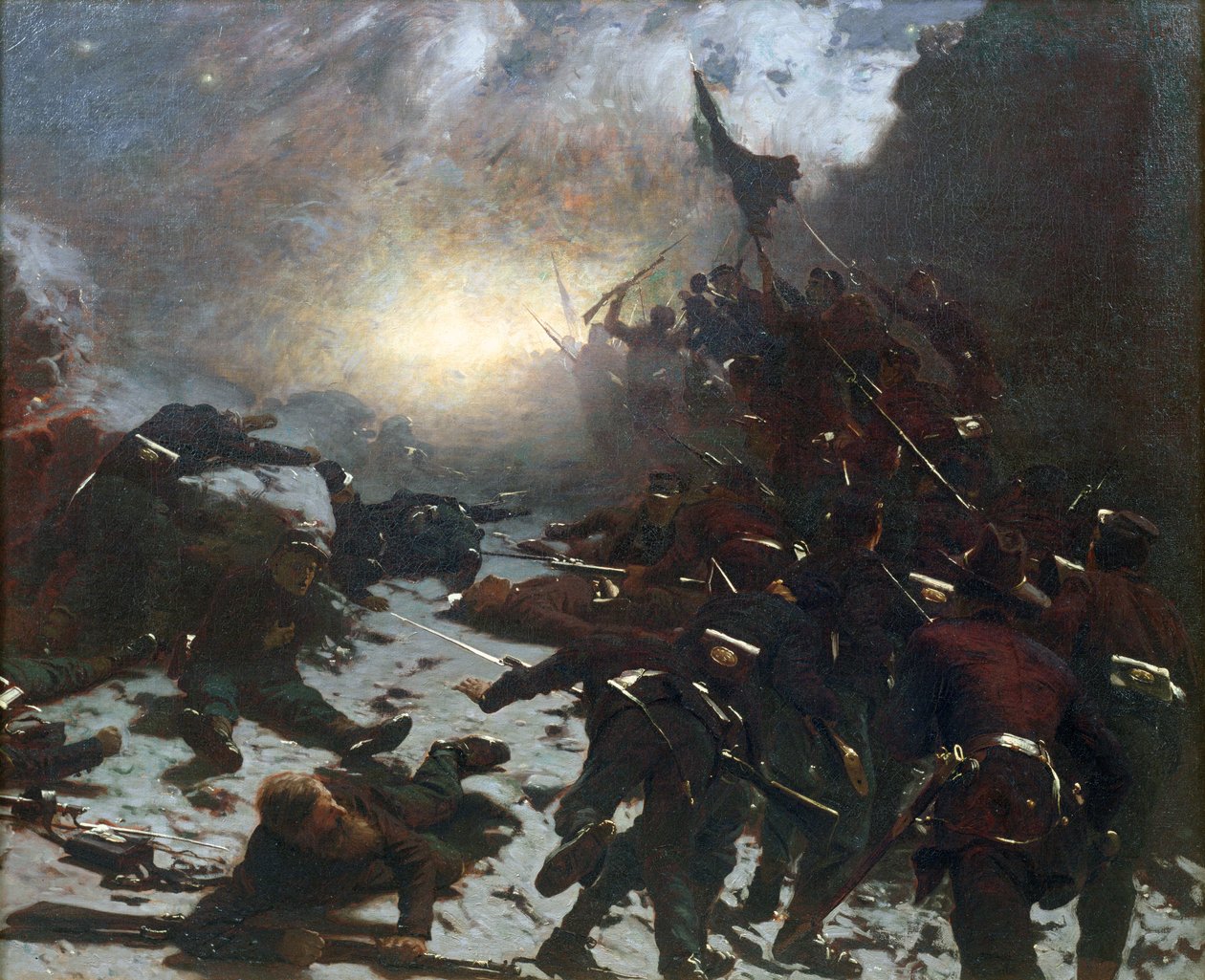 Angriff auf die Batterie, 1882 von Gilbert Gaul