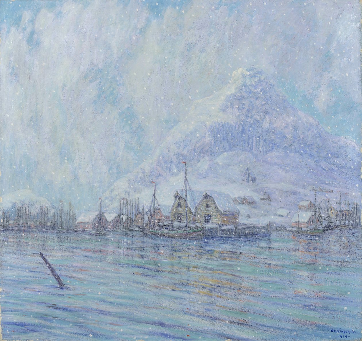 Hafen im Winter, 1924 von William H. Singer