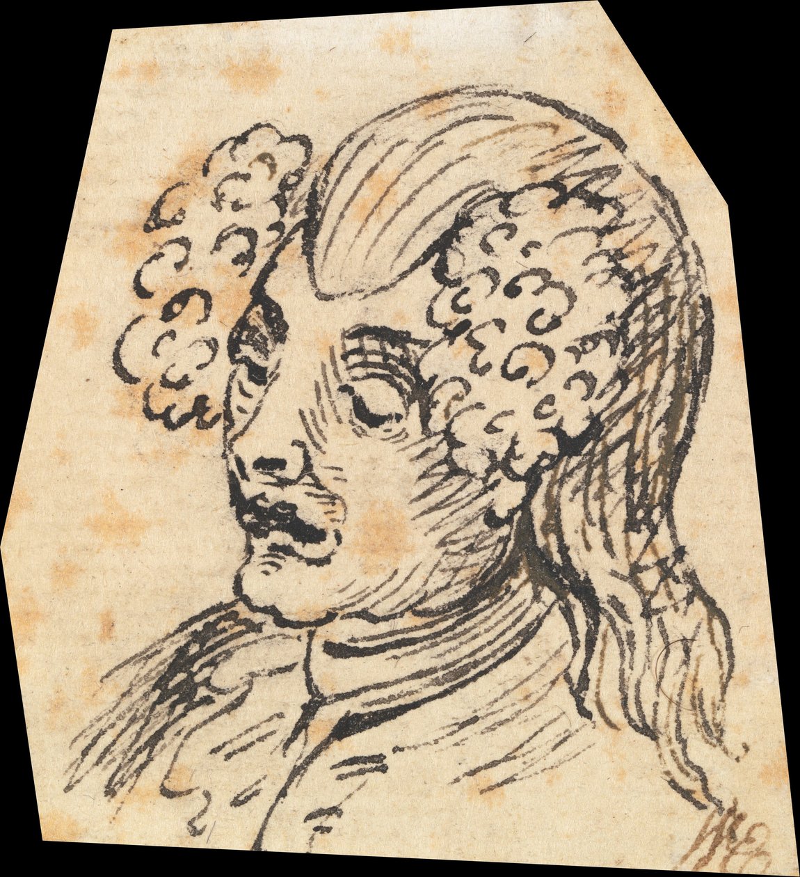 Grotesker Männerkopf von William Hogarth