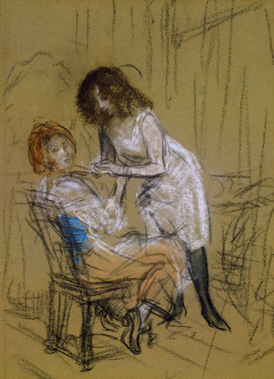 Zwei Frauen in einem Schlafzimmer von William James Glackens