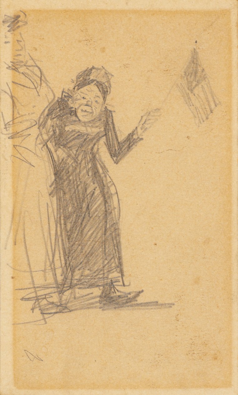 Frau mit Fahne von William James Glackens