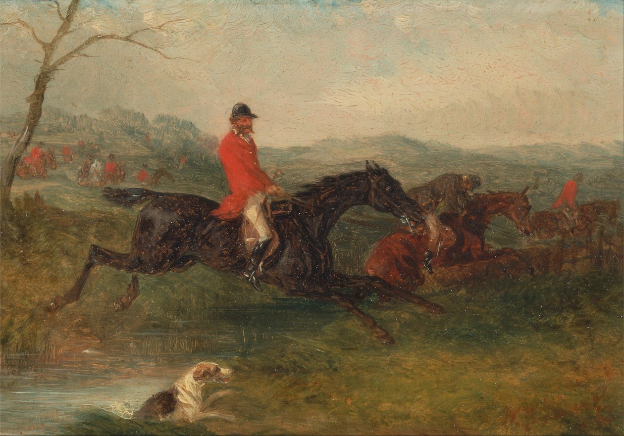 Fuchsjagd - Überqueren eines Baches von William Joseph Shayer