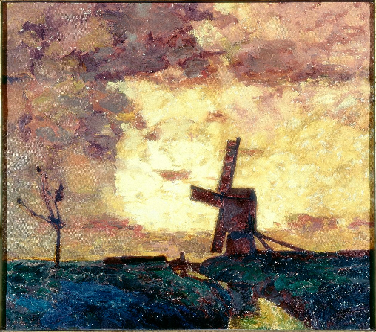 Windmühle und Deich von William Kiddier