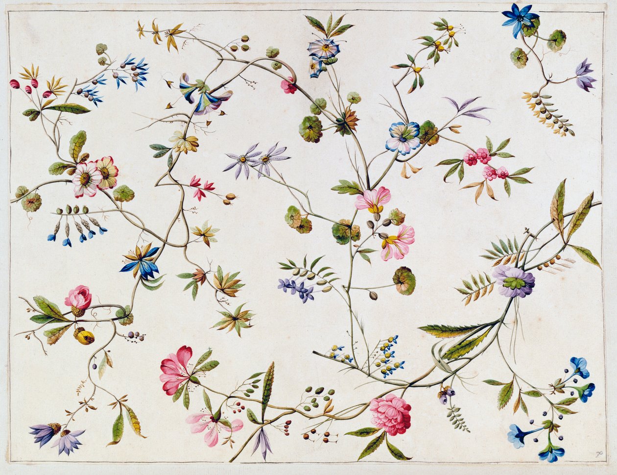 Textildesign, ca. 1788-92 von William Kilburn