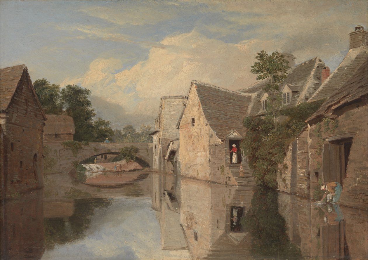 Häuser am Fluss von William Linton