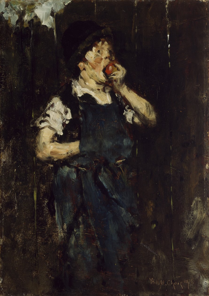 Der Lehrling (Junge mit Apfel) von William Merritt Chase