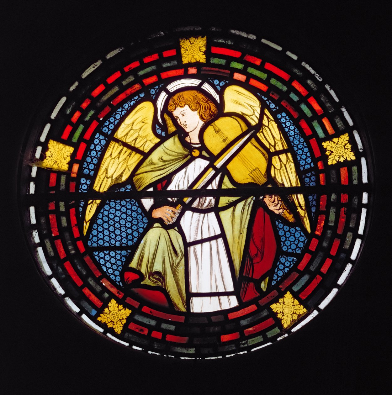Engel mit einer Geige, 1861 von William Morris