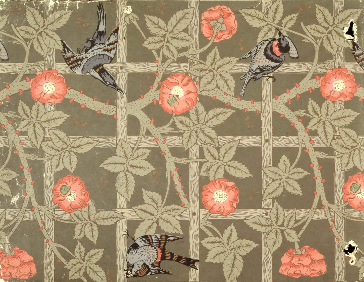 Rankentapetendesign mit flaschengrünem Hintergrund, 1864 von William Morris