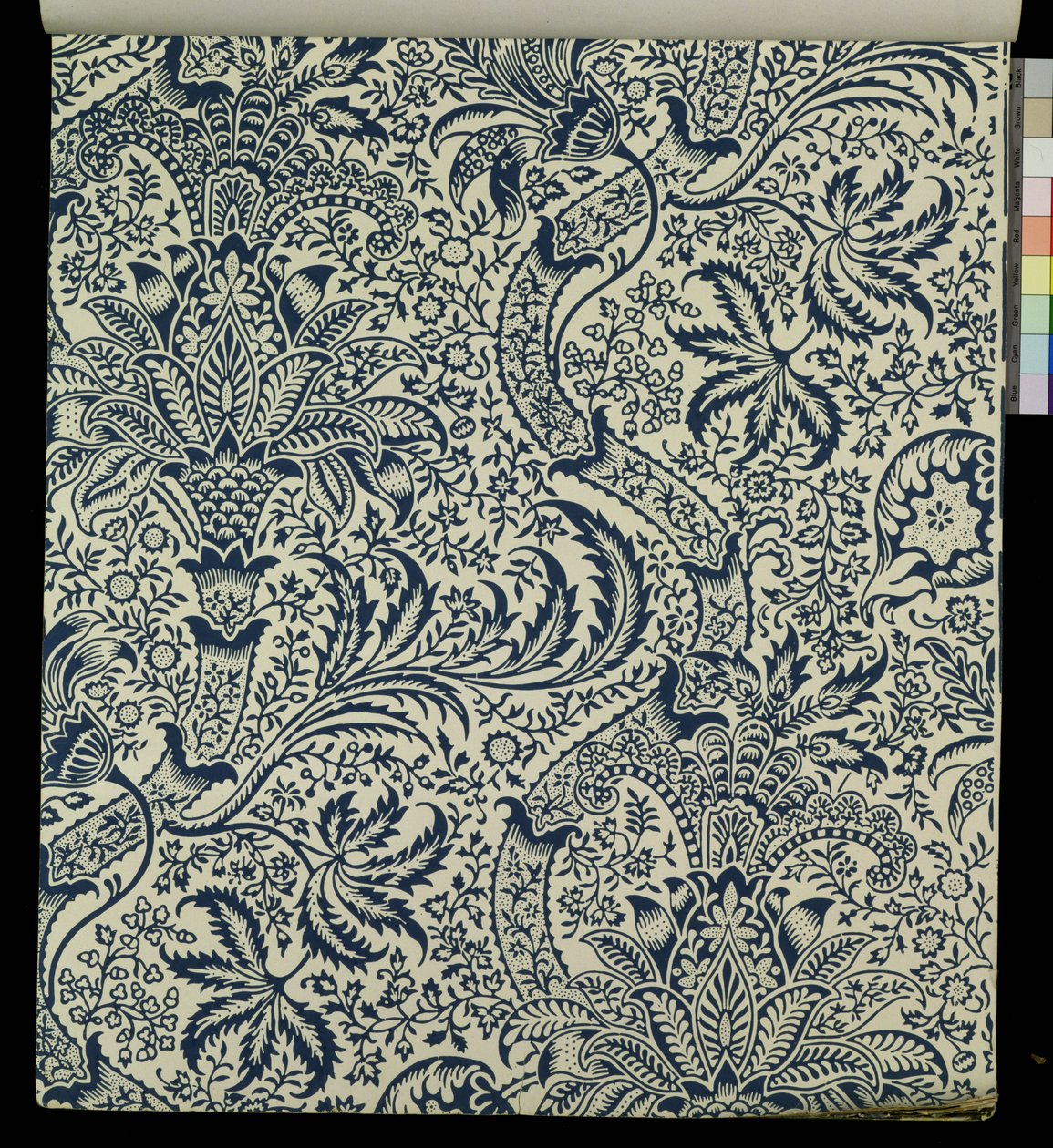 Tapete mit navyblauem Seetang-Design von William Morris