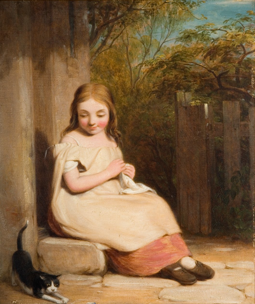 Junges Mädchen mit Kätzchen von William Mulready