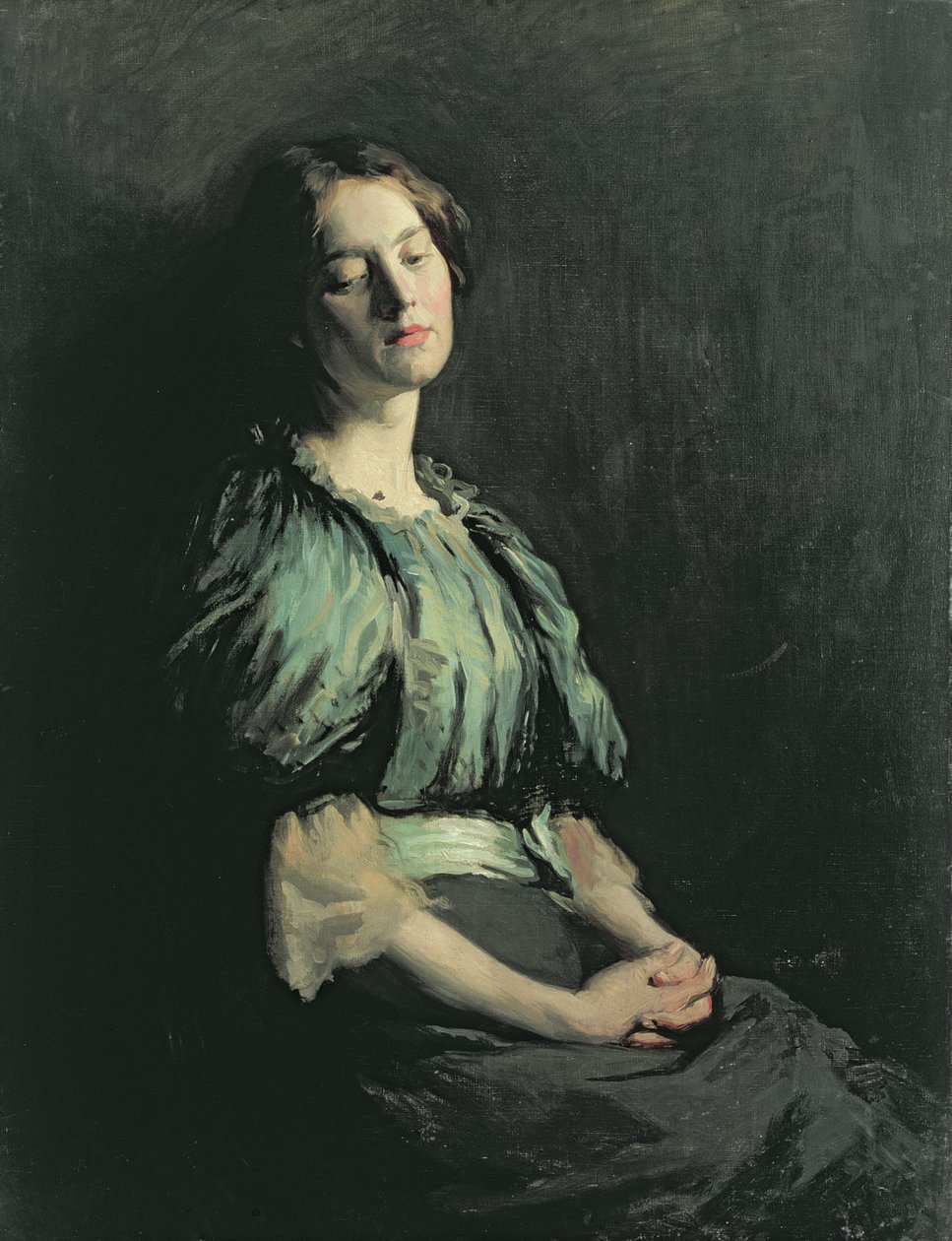 Porträt eines Mädchens im grünen Kleid, 1899 von William Orpen