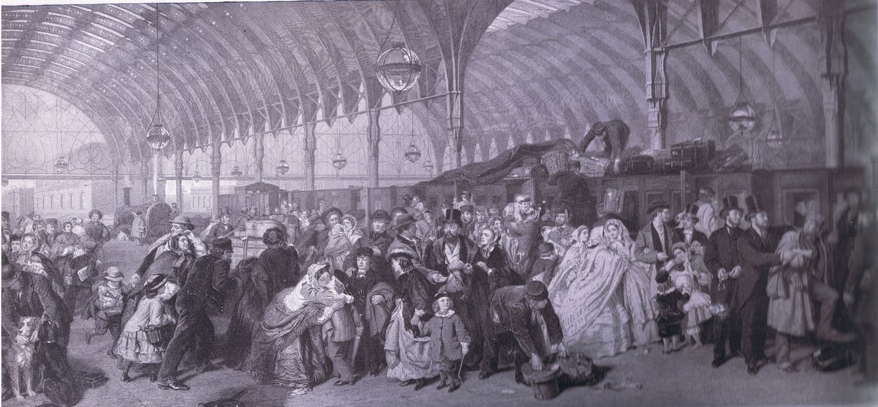 Der Bahnhof, Bibbys Annual, 1916-1917 von William Powell after Frith