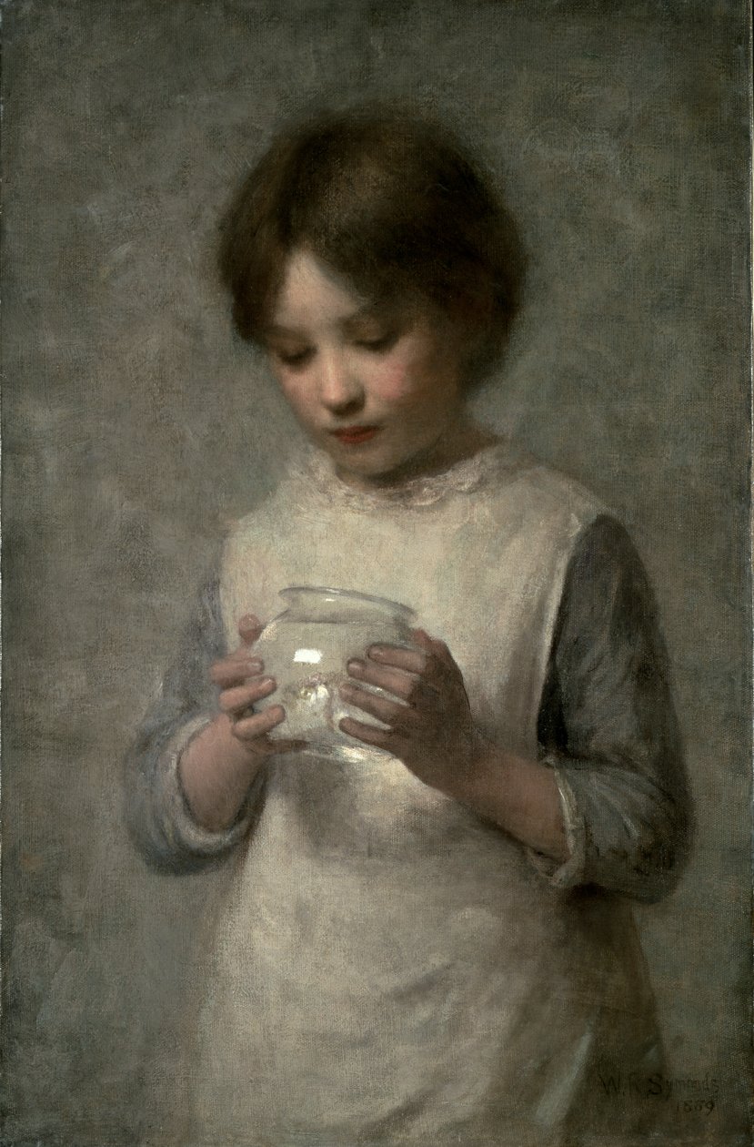 Mädchen mit einem Silberfisch, 1889 von William Robert Symonds
