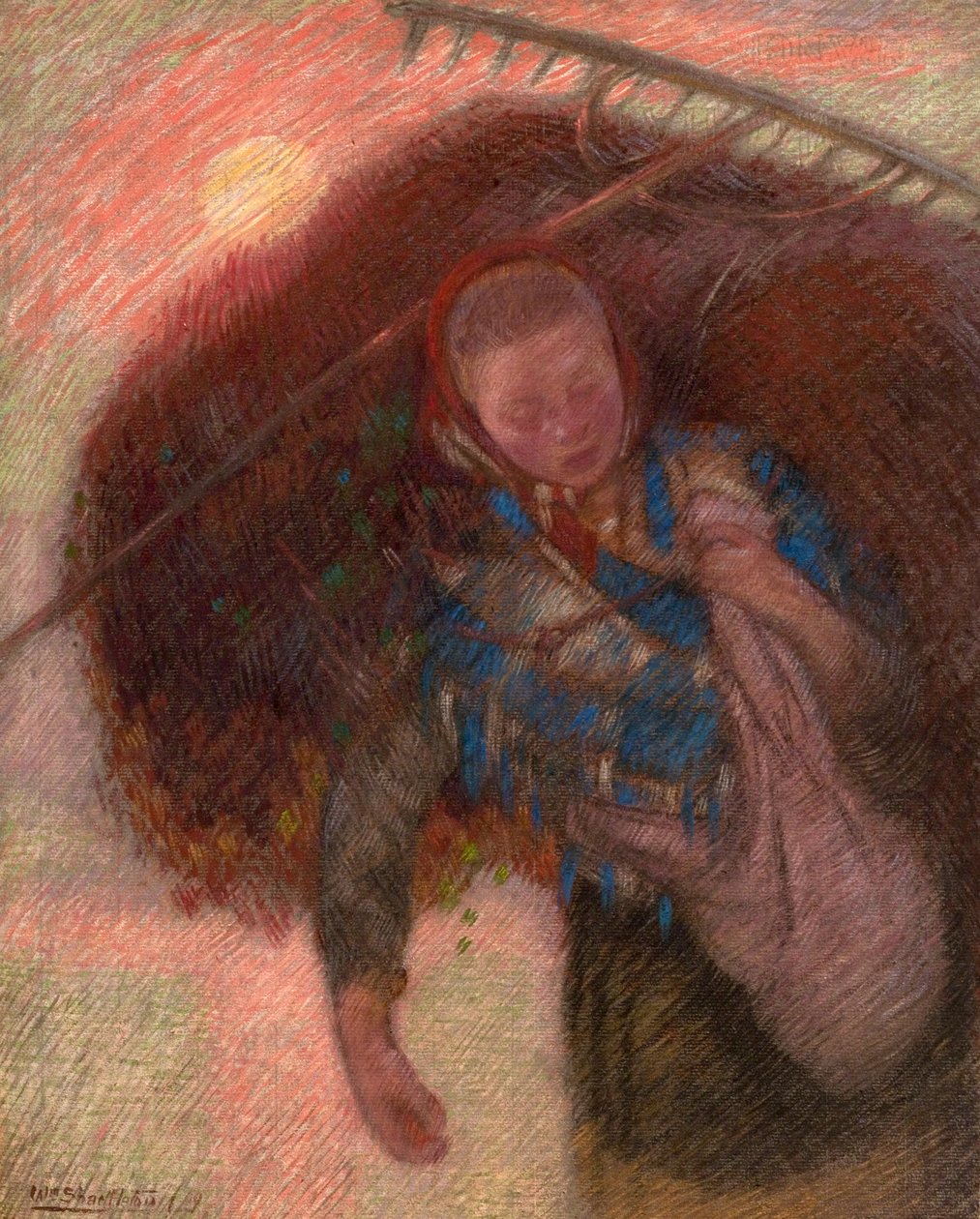Studie für "Die Erntearbeiter", 1910 von William Shackleton