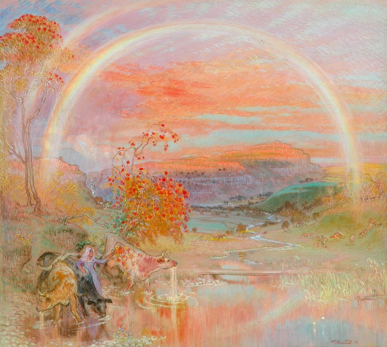 Der Regenbogen, Malhamdale, 1918 von William Shackleton