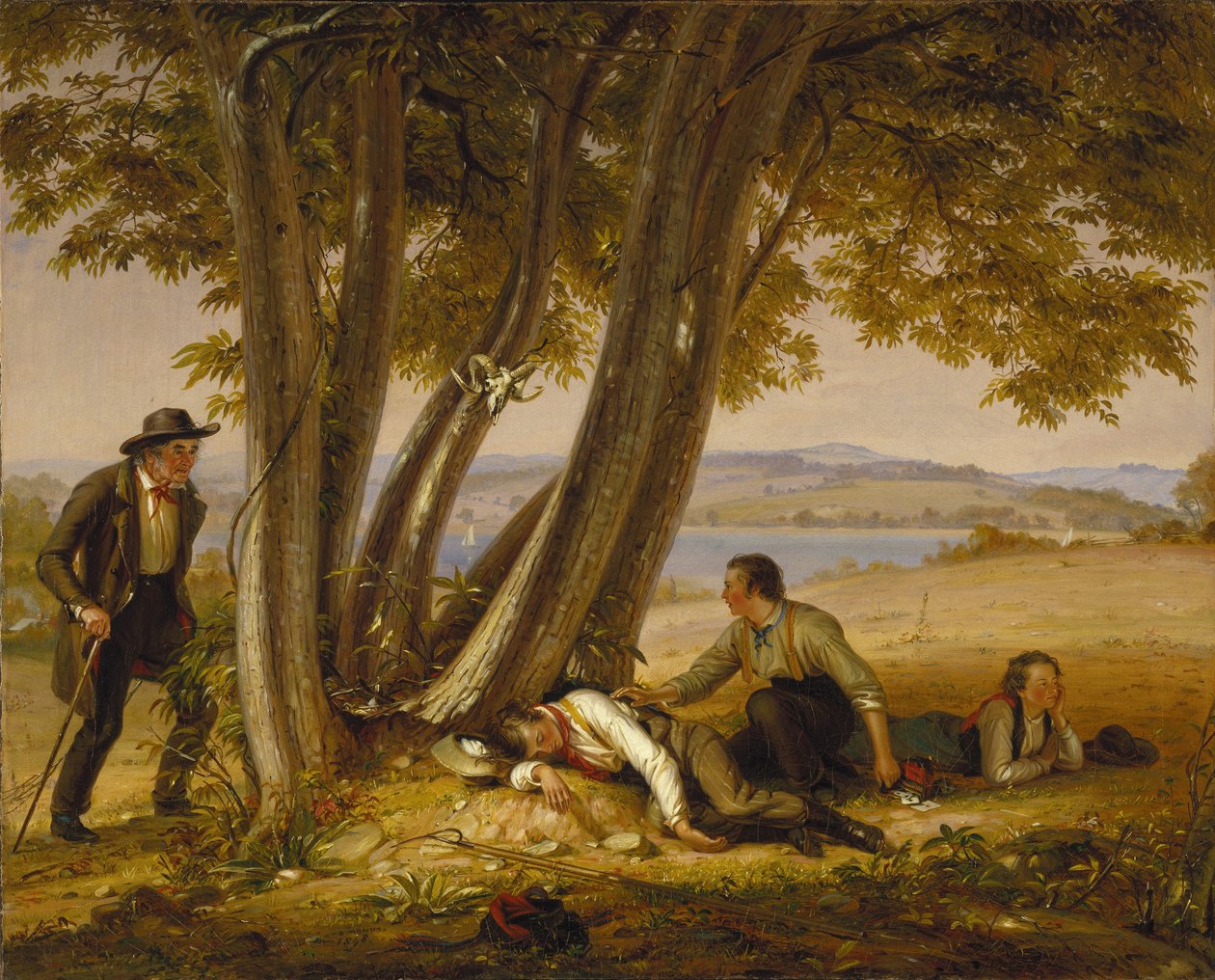 Beim Nickerchen erwischt (Jungen beim Nickerchen auf einem Feld erwischt) von William Sidney Mount