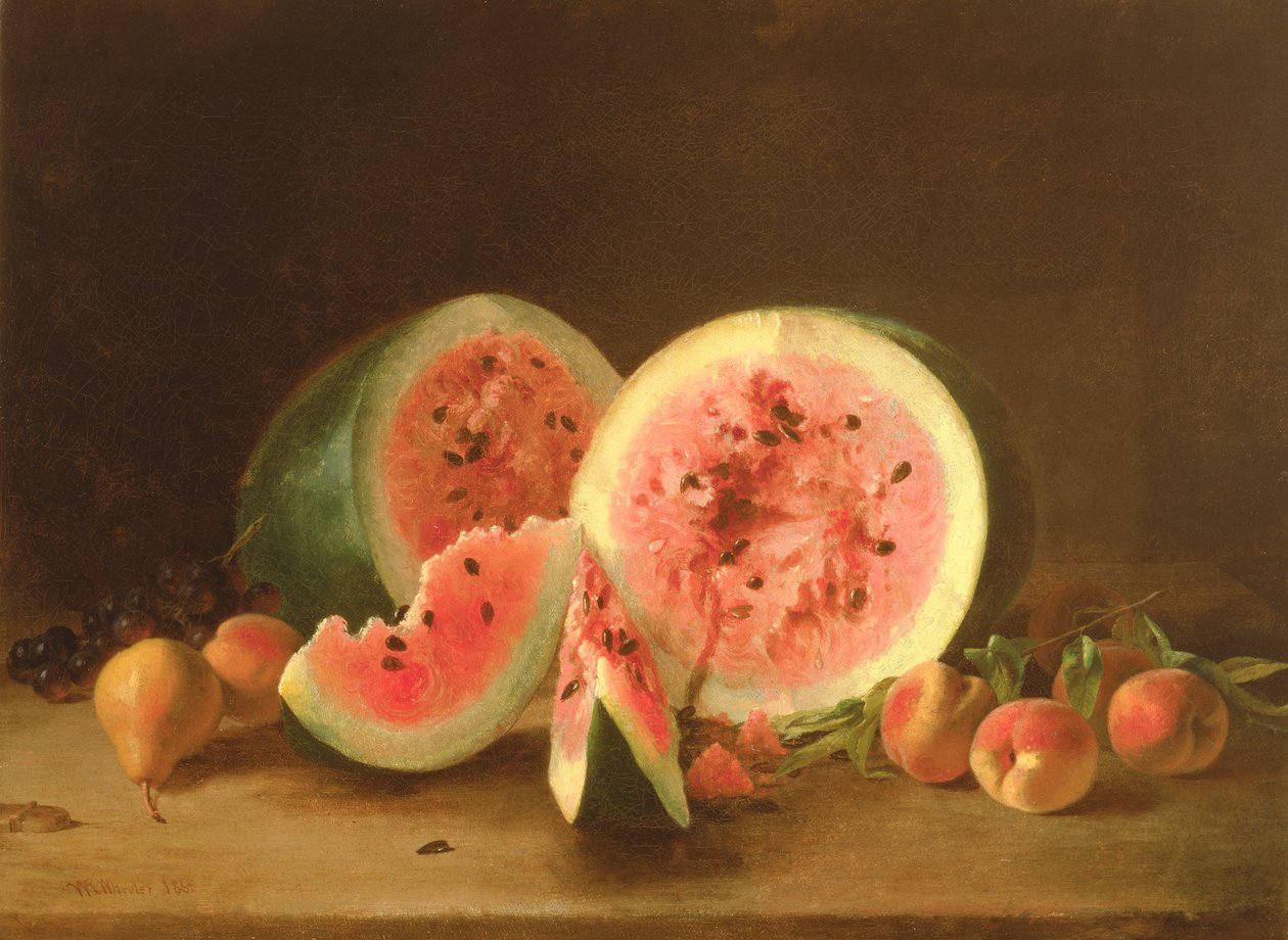 Stillleben mit Wassermelone, 1865 von William Wheeler