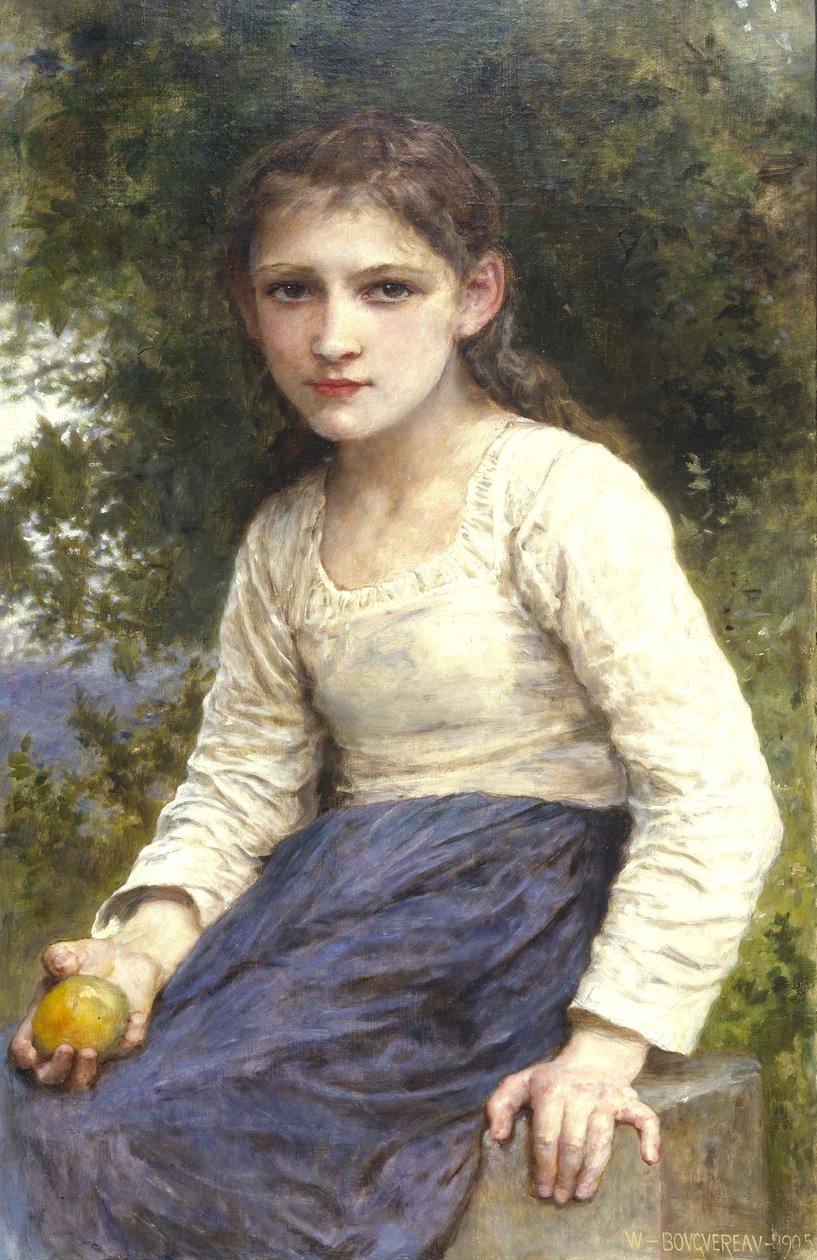Mädchen mit einem Apfel, 1905 von William Adolphe Bouguereau