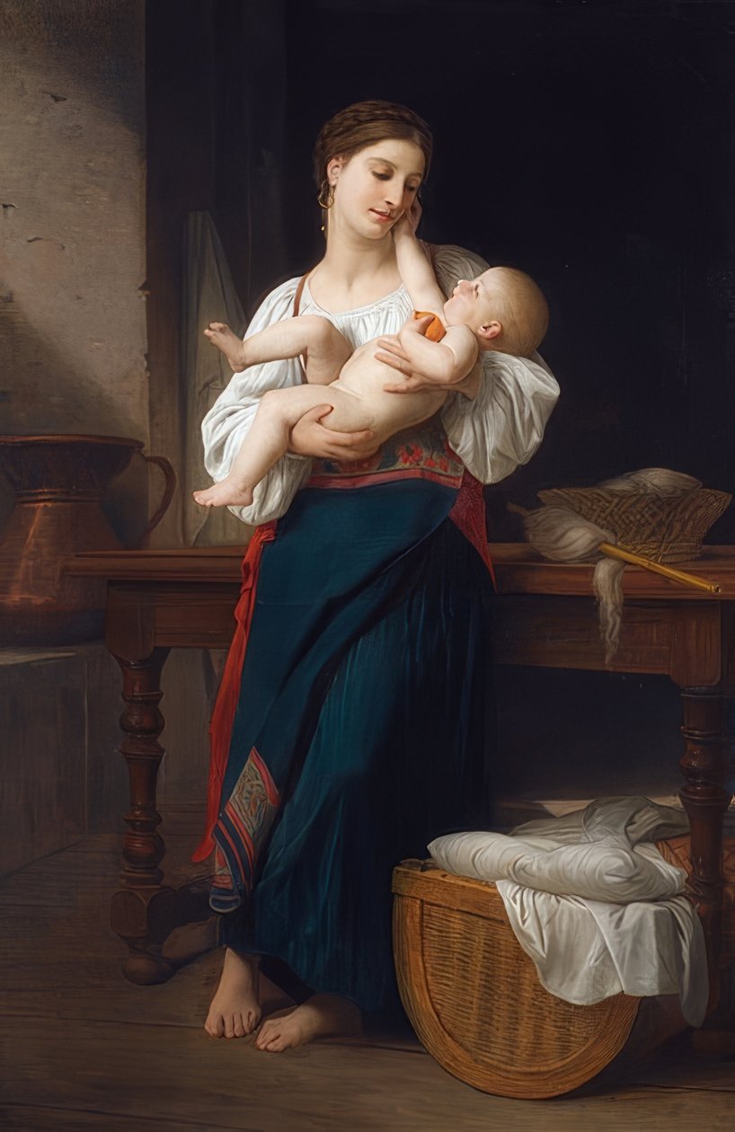 Erste Zärtlichkeiten von William Adolphe Bouguereau