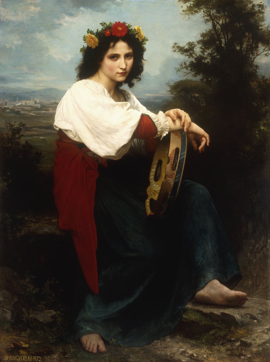 Italienische Frau mit Tamburin, 1872 von William Adolphe Bouguereau