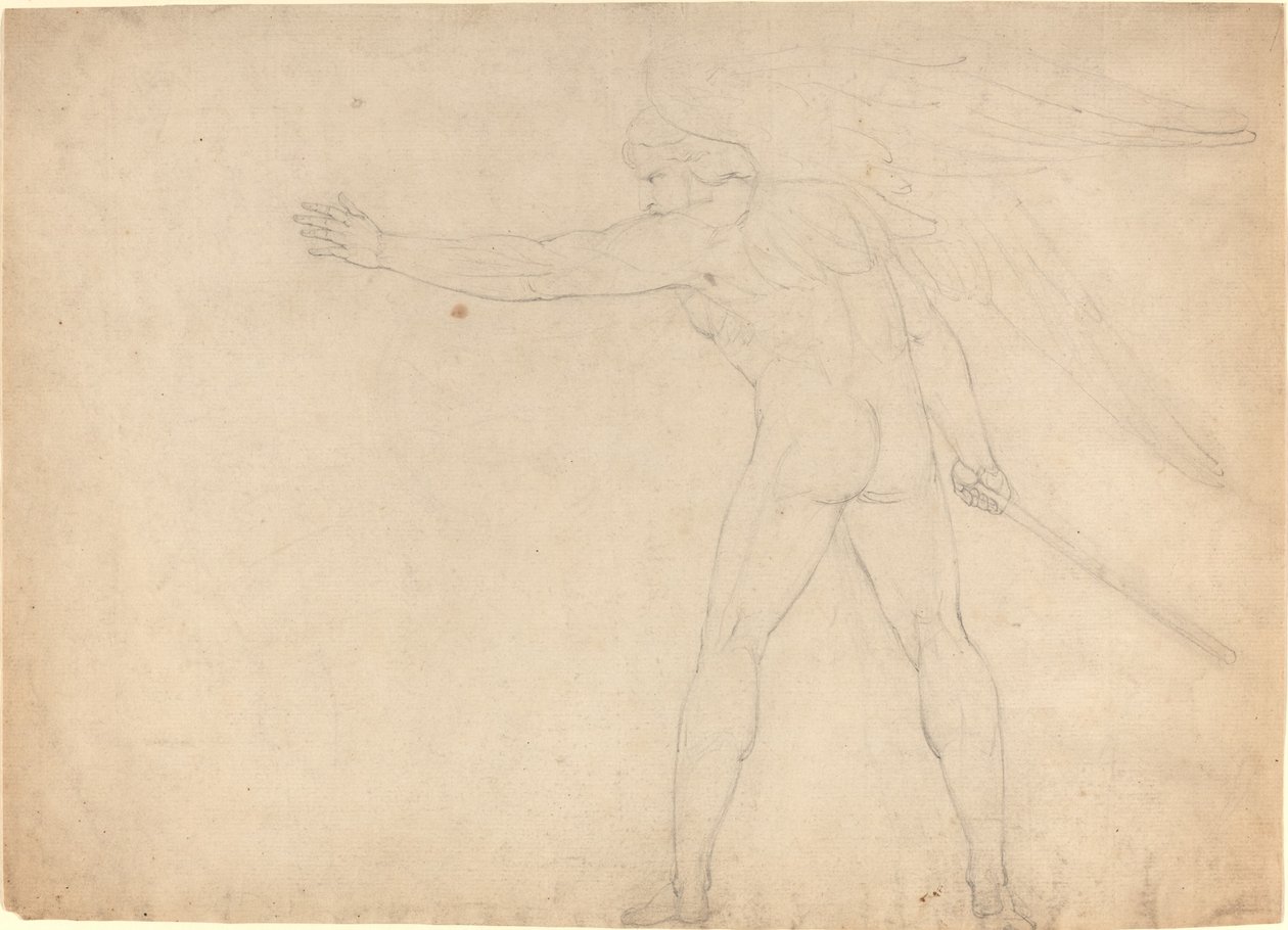 Ein kämpfender Engel [recto] von William Blake