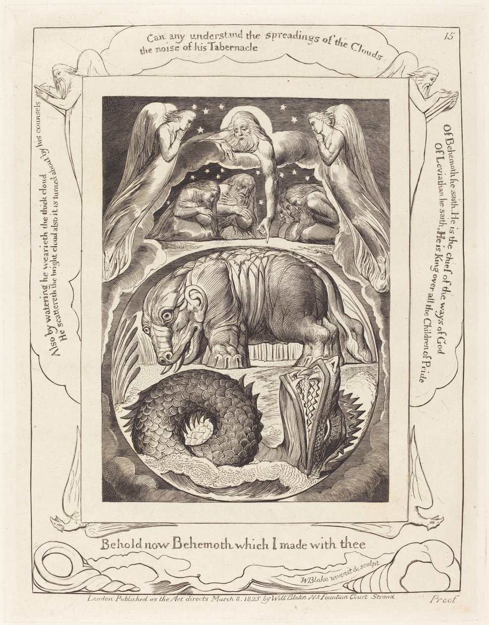 Behemoth und Leviathan von William Blake